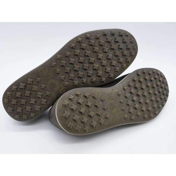 Ecco Golf Shoes Mens 12 Gray Leather Perforated Spikeless Lace Up Low Top - Picture 12 of 12